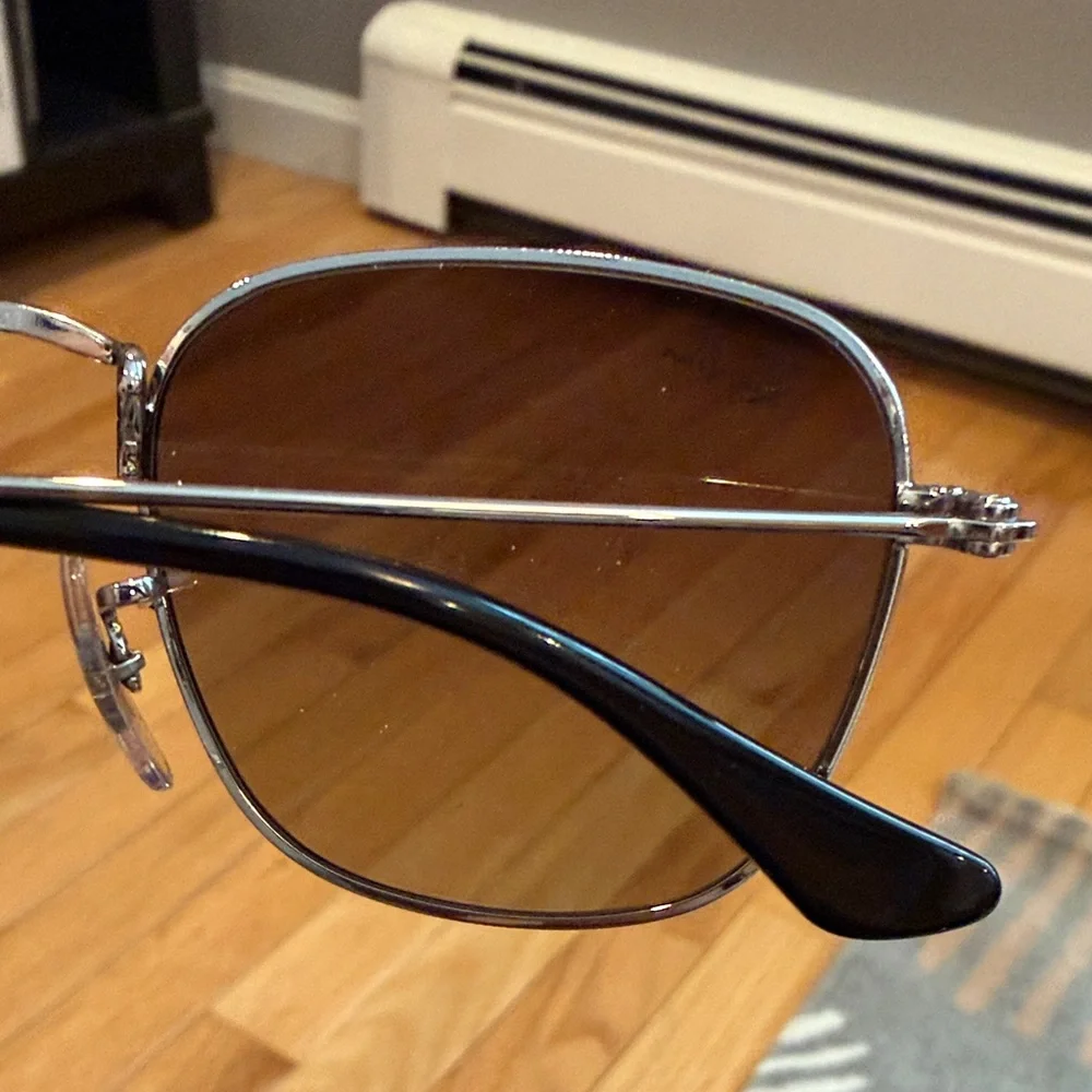 Ray-Ban Silver Frame Kids Frank Sunglasses with Blue Lenses